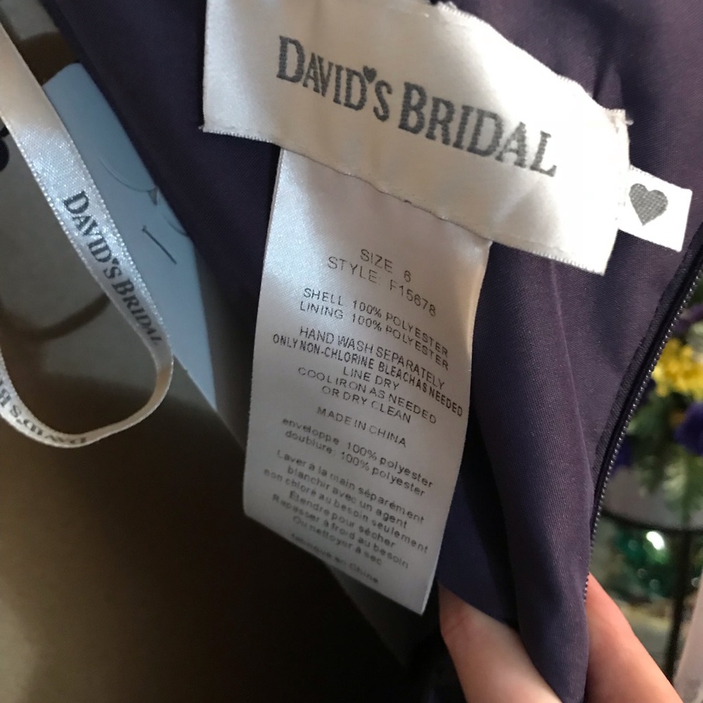 David’s Bridal Purple High Low Dress - Picture 4 of 6